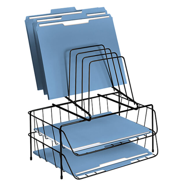 Step File Fellowes Fellowes 72391 Wire Double Tray with Step File: Discounted