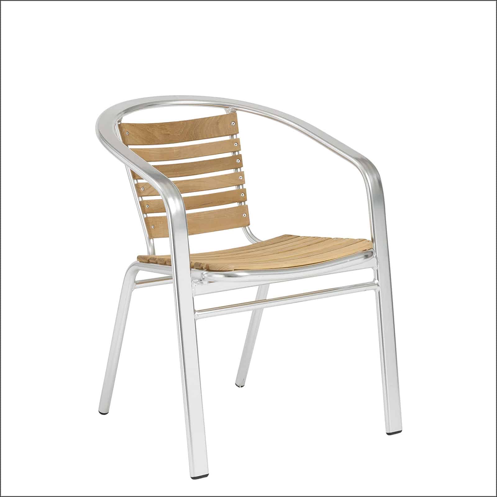 Teak Aluminum Indoor/Outdoor Bistro Chair