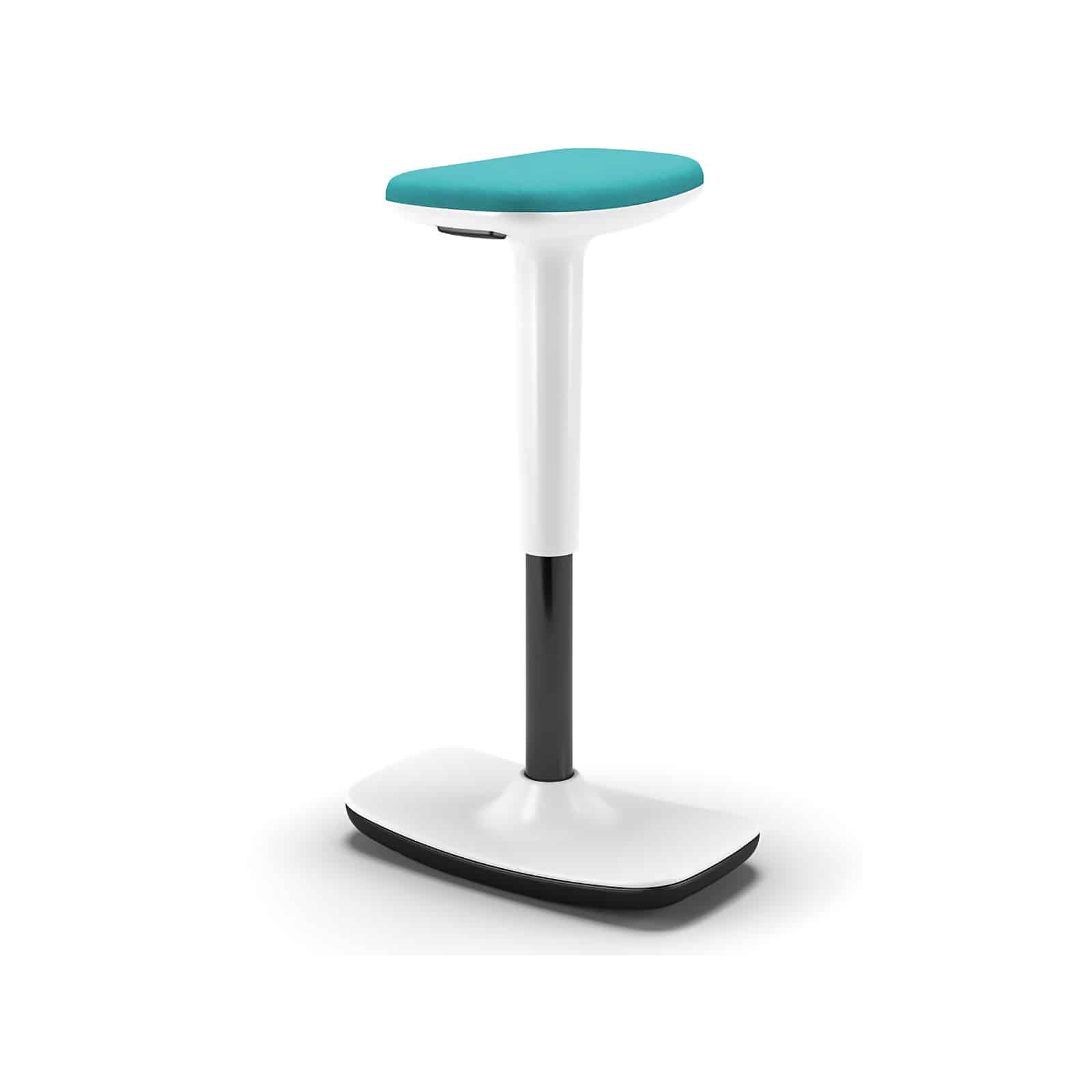 A motion stool with a curved rocker-shaped base