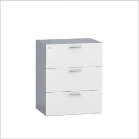 3 Drawer Lateral File Gray and White