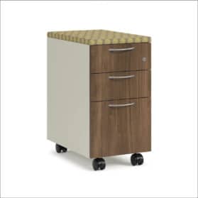 Hon Mobile File With 2 Box Drawers and 1 File Drawer and Fabric Top