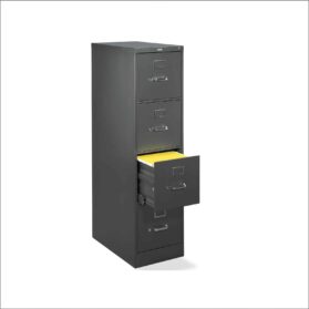 4 Drawer Steel Vertical File in Charcoal Paint Finish