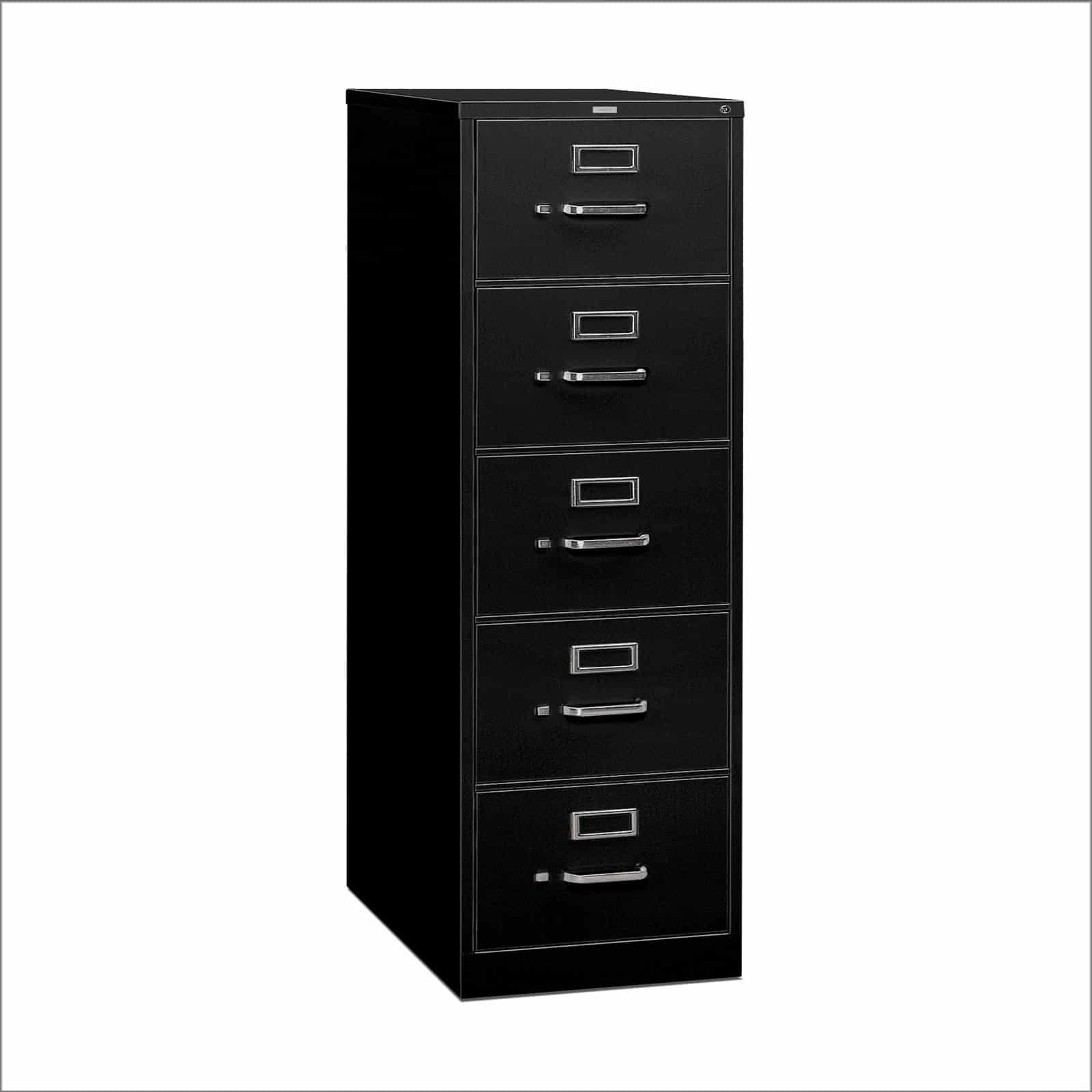 Hon Letter Size 5 Drawer Vertical Black File Cabinet