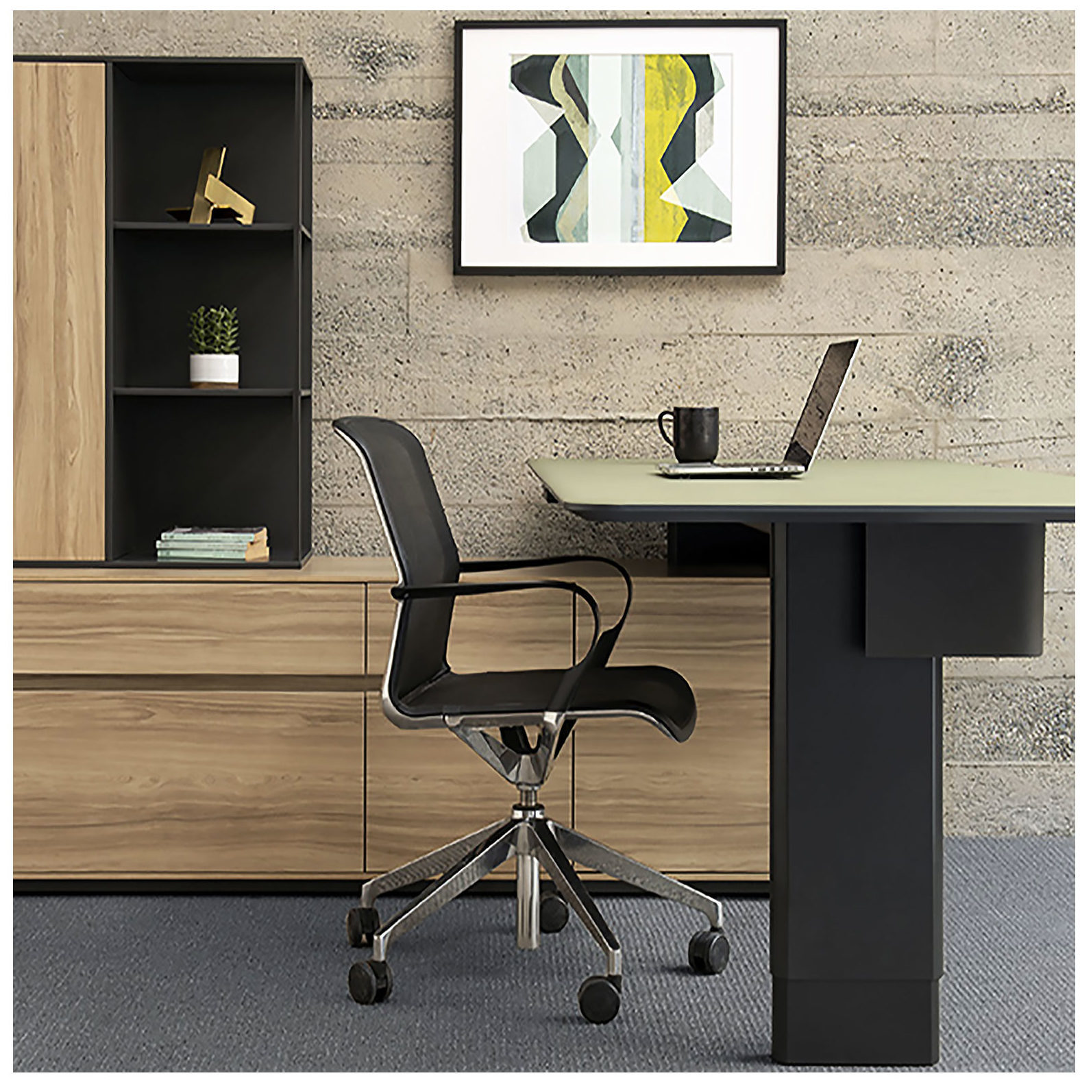 Tia can quickly flex between individual and group work – seamlessly integrating technology, and aesthetics, from private offices to meeting spaces.