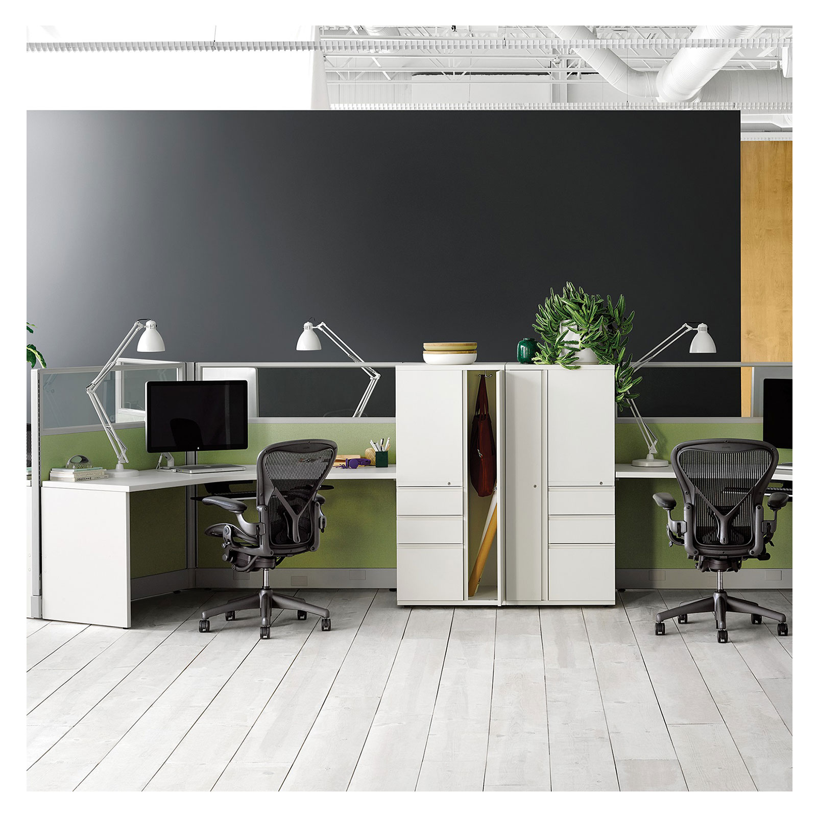 Elevate your workspace with a refurbished Herman Miller workstation, crafted for excellence.