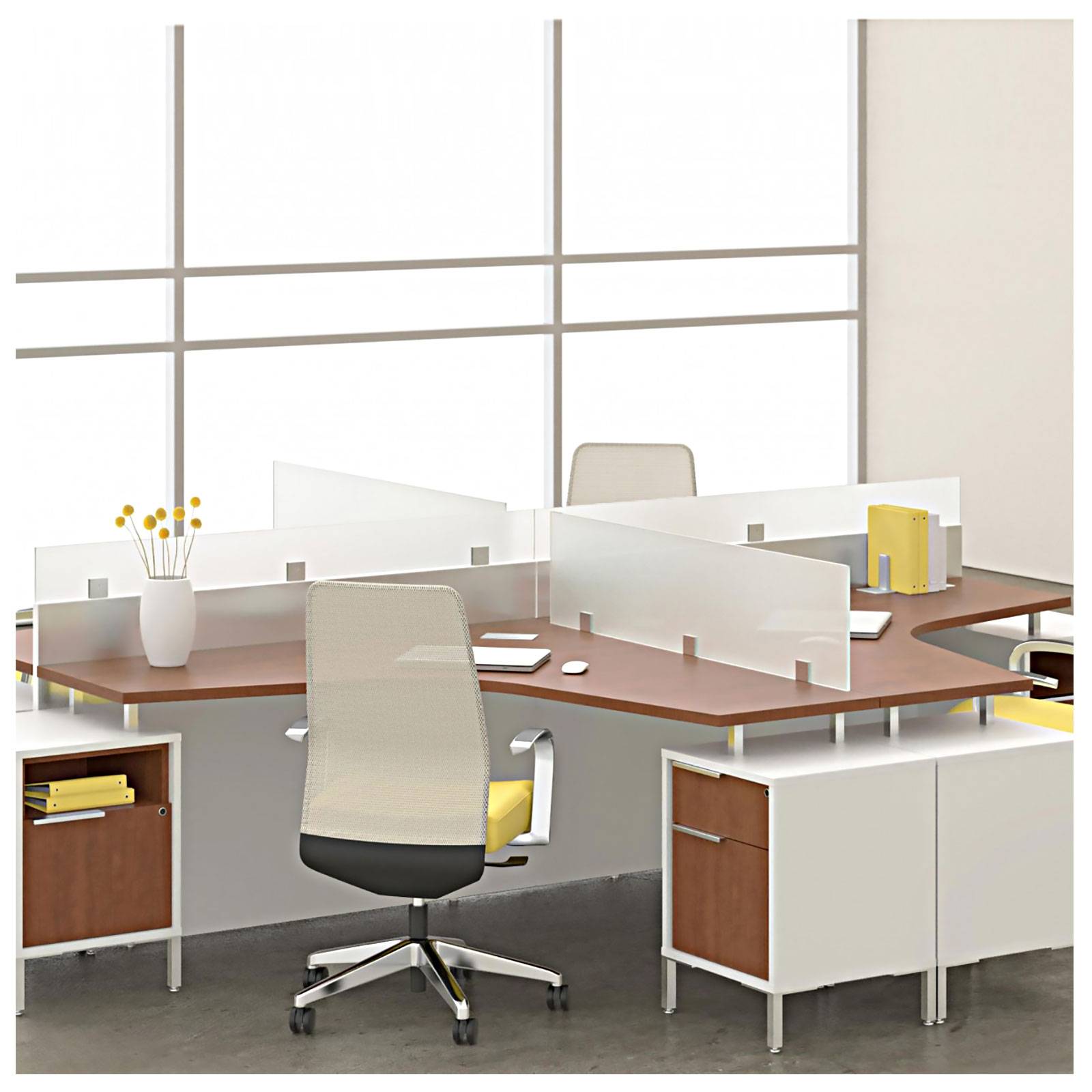 Deskmakers-TeamWorx series workstations are a versatile option when planning an office.