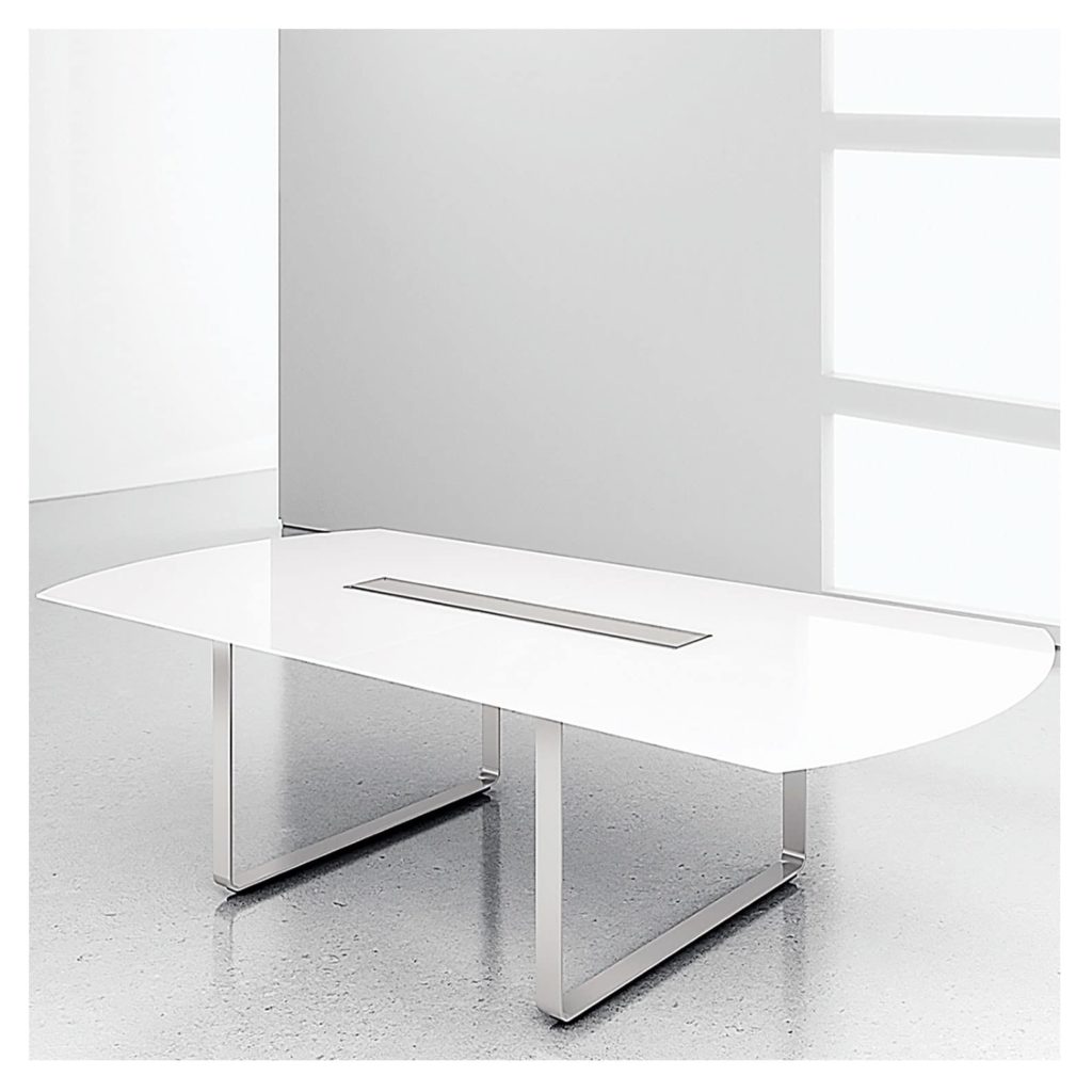 Krug Nuvo Glass Arc shaped Conference Table with O Leg