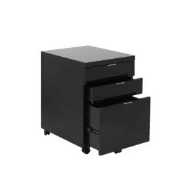 Mobile pedestal file with three drawers 23527BLK