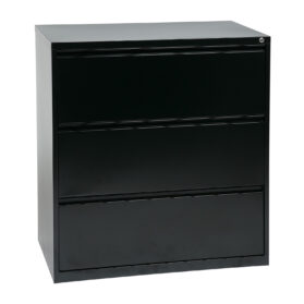 36" Wide 3-Drawer Black Lateral File