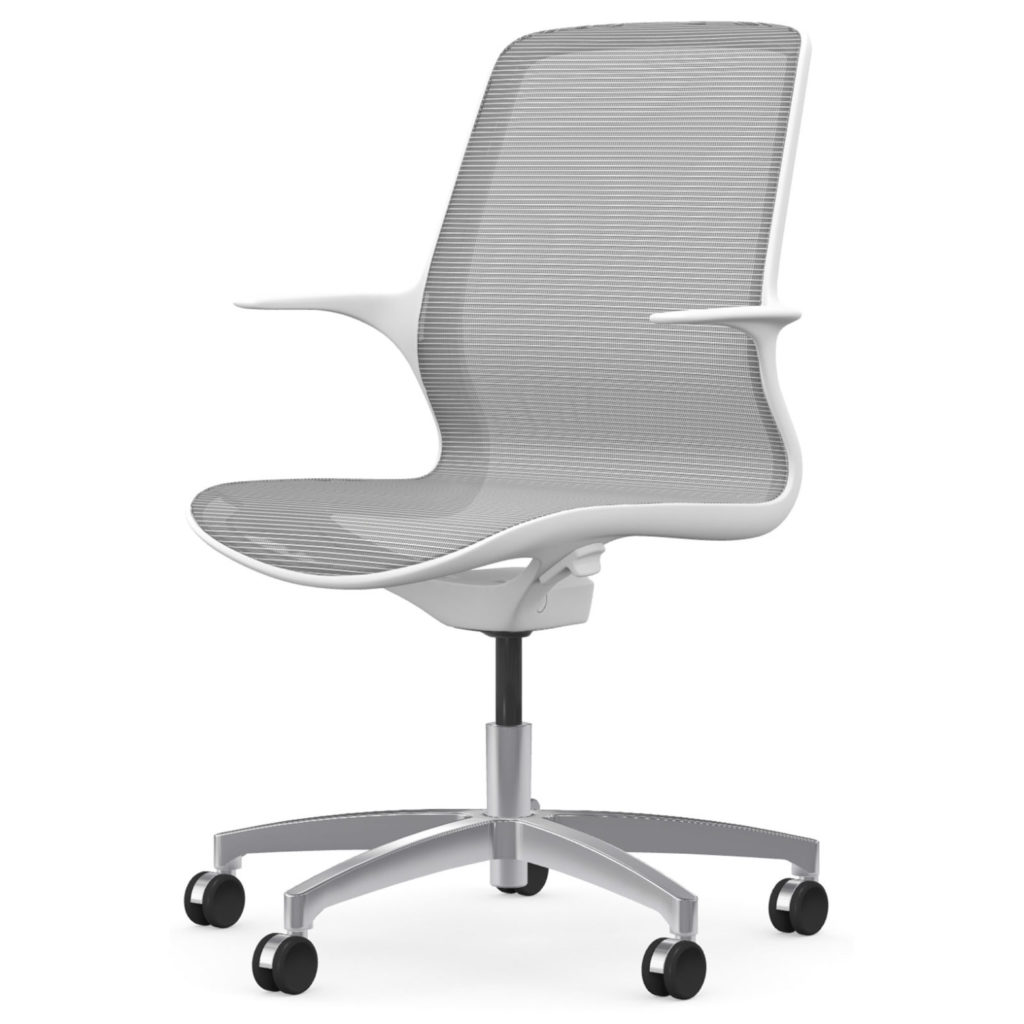 A BEAUTIFULLY SIMPLE OFFICE CHAIR Inspired by nature. Omnia’s frame is organic and minimalist. The one-piece mesh seat and back enhance its graceful, sweeping lines.