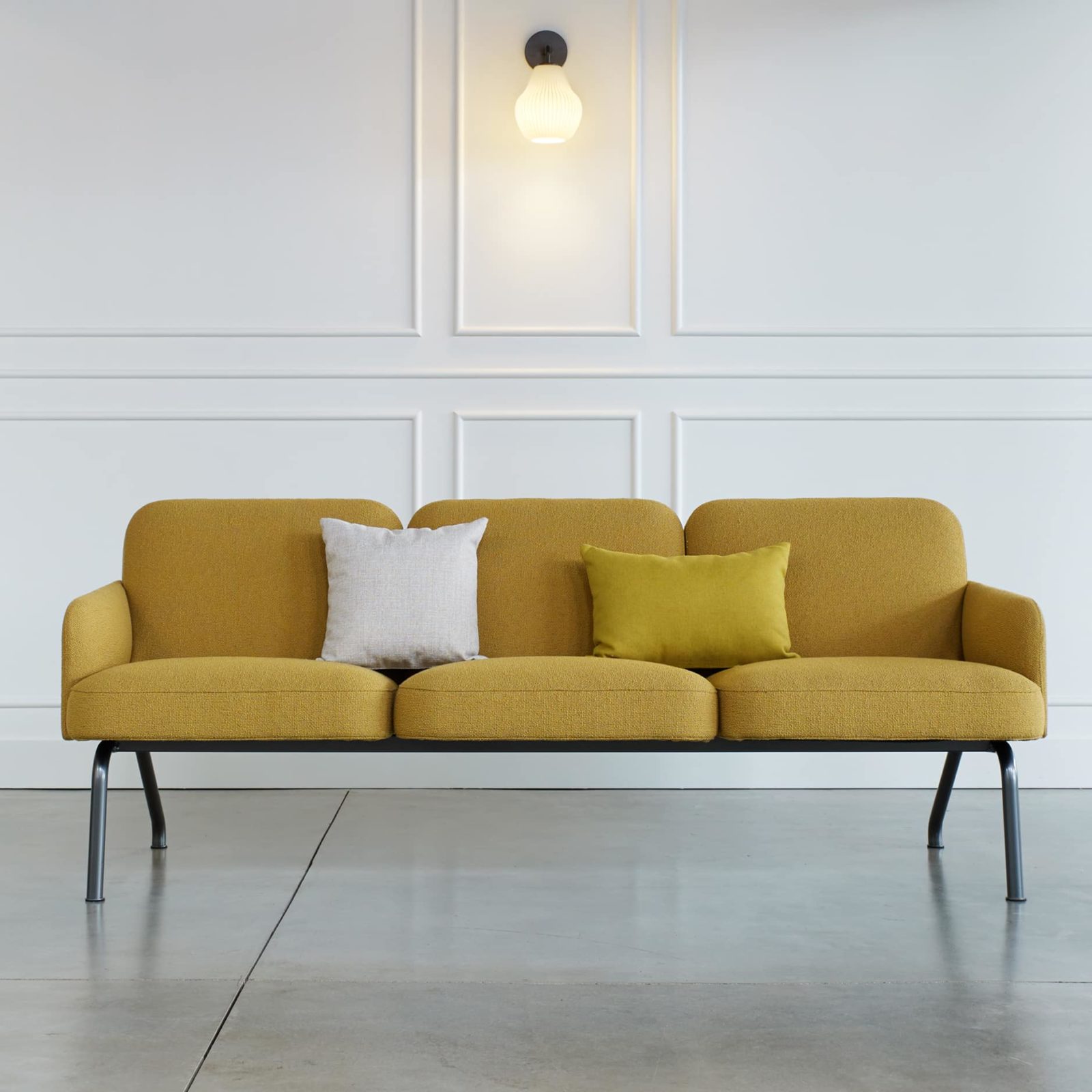 Source International Nordic Sofa in Yellow Fabric